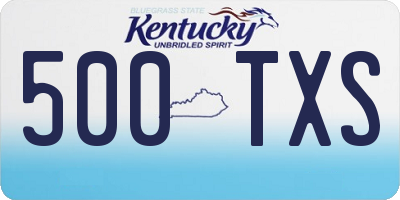 KY license plate 500TXS