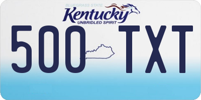 KY license plate 500TXT