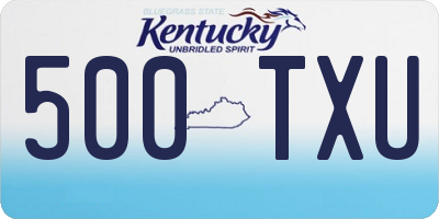 KY license plate 500TXU