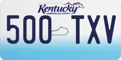 KY license plate 500TXV
