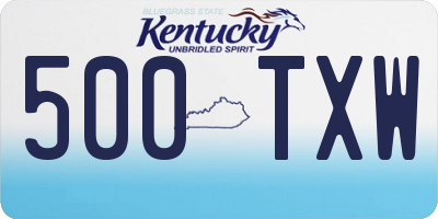 KY license plate 500TXW