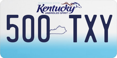 KY license plate 500TXY