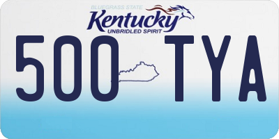 KY license plate 500TYA