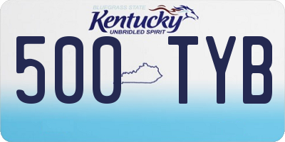 KY license plate 500TYB