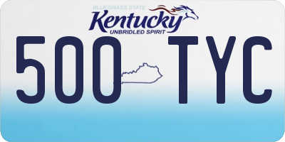KY license plate 500TYC