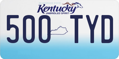 KY license plate 500TYD