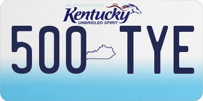 KY license plate 500TYE