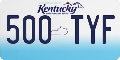 KY license plate 500TYF