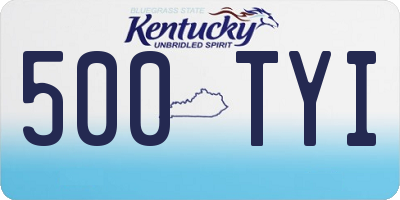 KY license plate 500TYI