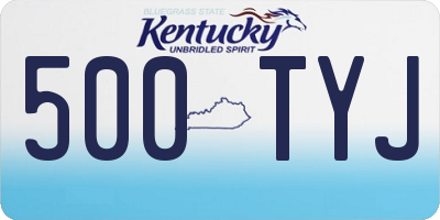 KY license plate 500TYJ