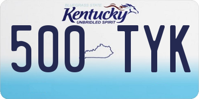 KY license plate 500TYK