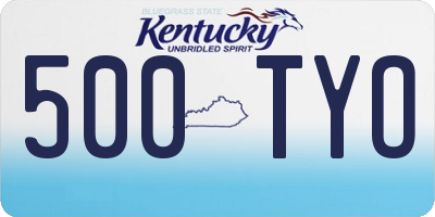 KY license plate 500TYO