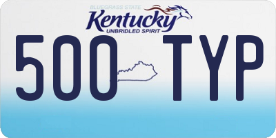 KY license plate 500TYP
