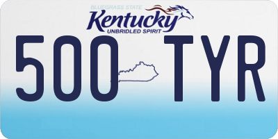 KY license plate 500TYR