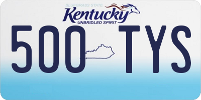 KY license plate 500TYS