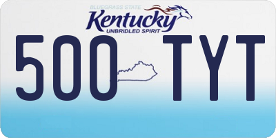 KY license plate 500TYT