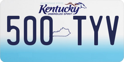 KY license plate 500TYV