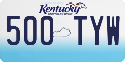 KY license plate 500TYW