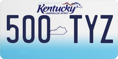 KY license plate 500TYZ