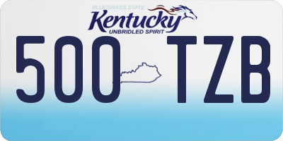 KY license plate 500TZB