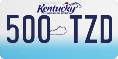 KY license plate 500TZD
