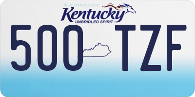 KY license plate 500TZF