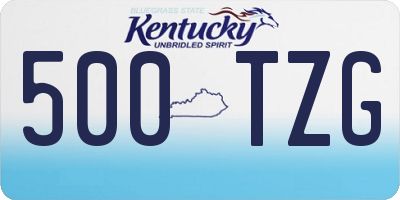KY license plate 500TZG