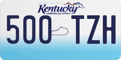 KY license plate 500TZH