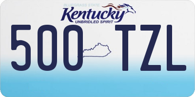 KY license plate 500TZL
