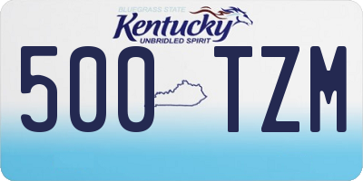 KY license plate 500TZM