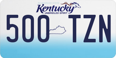 KY license plate 500TZN