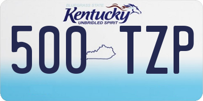 KY license plate 500TZP