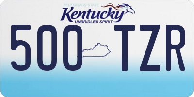 KY license plate 500TZR