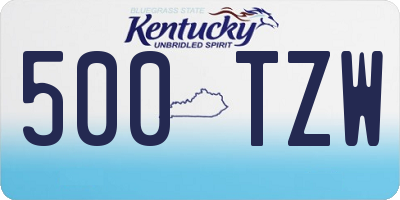 KY license plate 500TZW