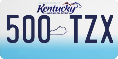 KY license plate 500TZX