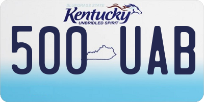 KY license plate 500UAB