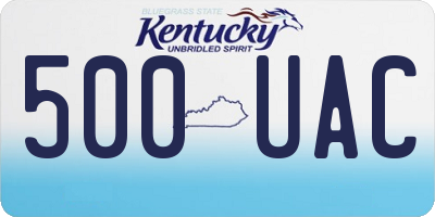KY license plate 500UAC