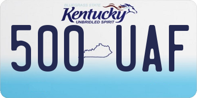 KY license plate 500UAF