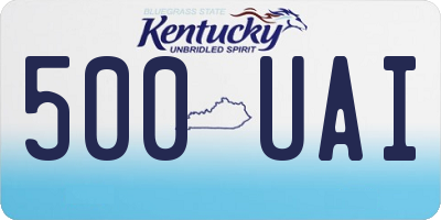 KY license plate 500UAI