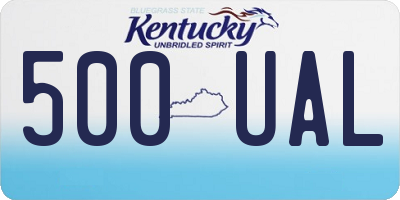 KY license plate 500UAL