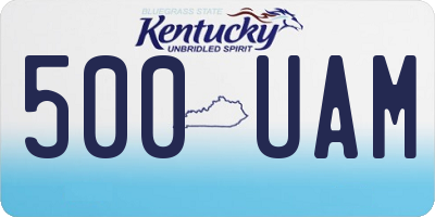 KY license plate 500UAM