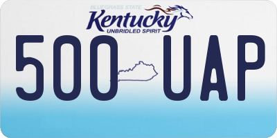 KY license plate 500UAP