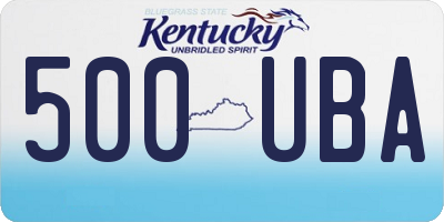 KY license plate 500UBA