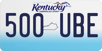 KY license plate 500UBE