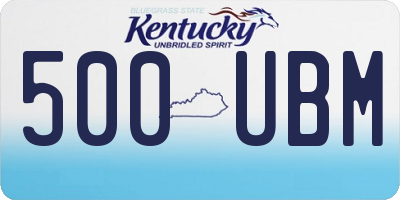 KY license plate 500UBM
