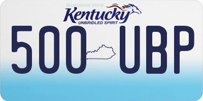 KY license plate 500UBP