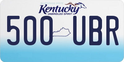 KY license plate 500UBR