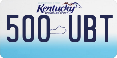 KY license plate 500UBT