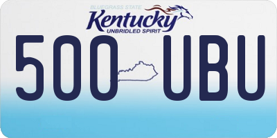 KY license plate 500UBU
