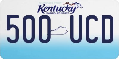 KY license plate 500UCD